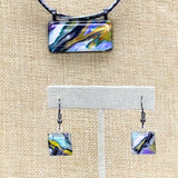 Beautifully Hand Painted Glass with Specialty Beading Necklace and Earrings Set - Del Rae & Co.