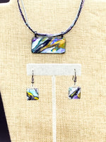 Beautifully Hand Painted Glass with Specialty Beading Necklace and Earrings Set - Del Rae & Co.