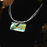 Beautifully Hand Painted Glass with Specialty Beading Necklace and Earrings Set - Del Rae & Co.